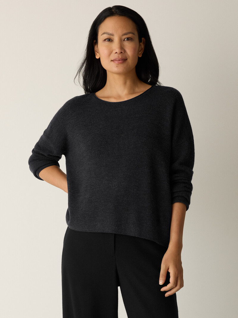EILEEN FISHER Merino Crew Neck Top in Regenerative Wool outlook