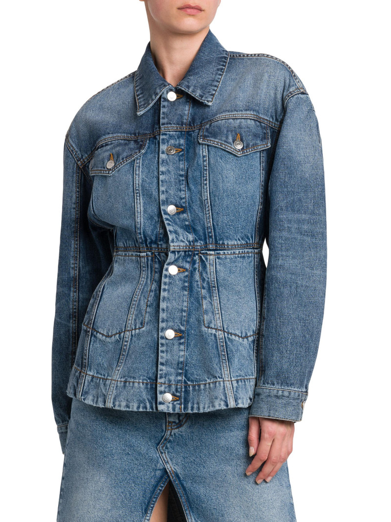 Women's Tailored Denim Button-Front Jacket - Two Tonal Denim 6