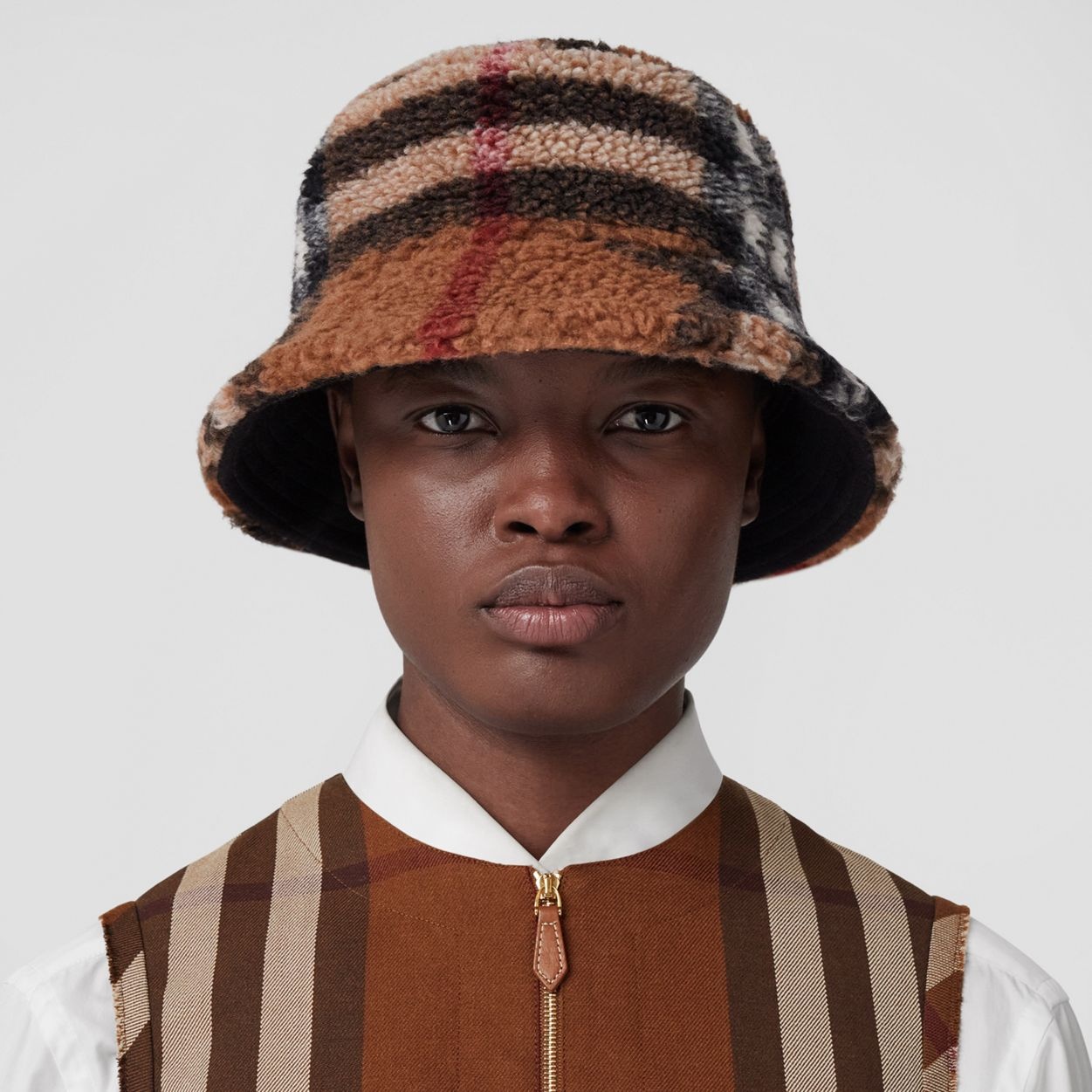 Reversible Check Fleece Bucket Hat - 3