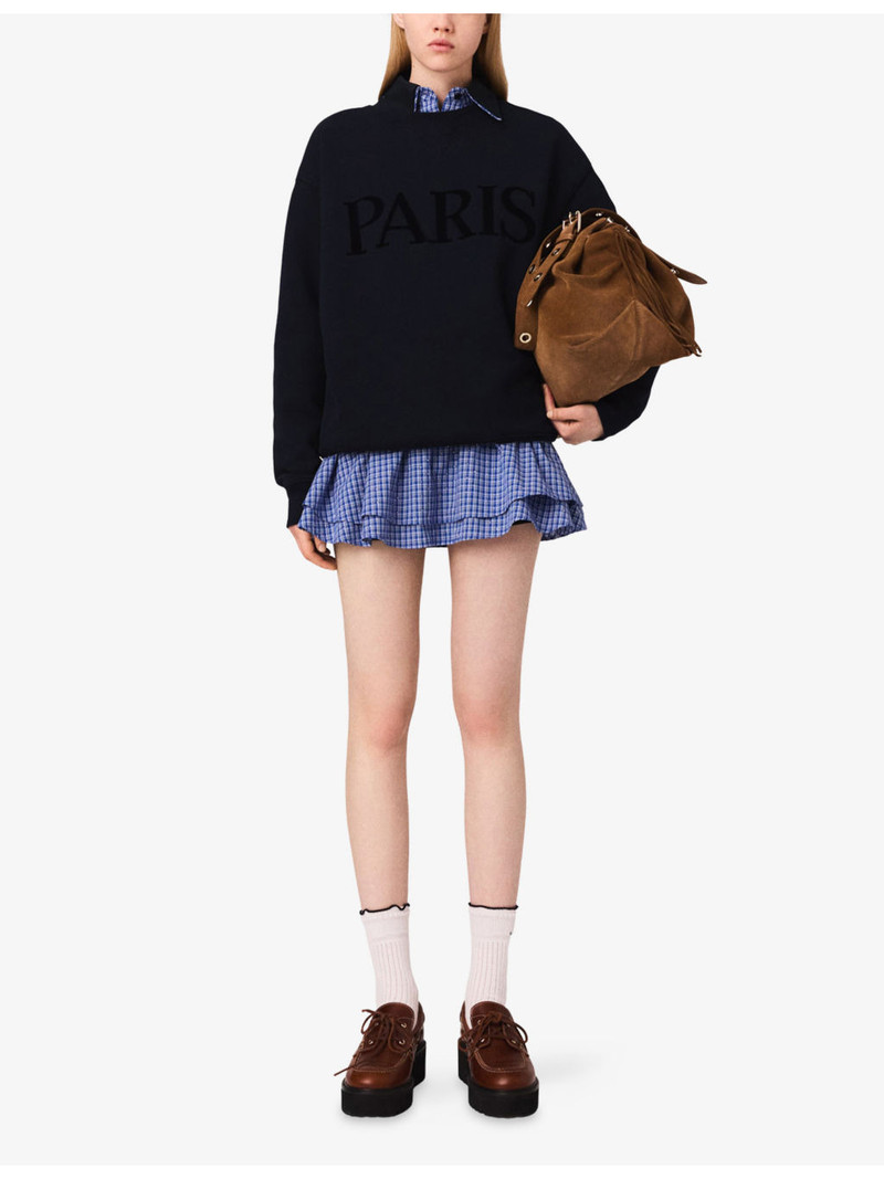 maje Logo-Embossed Relaxed-Fit Cotton Sweatshirt outlook