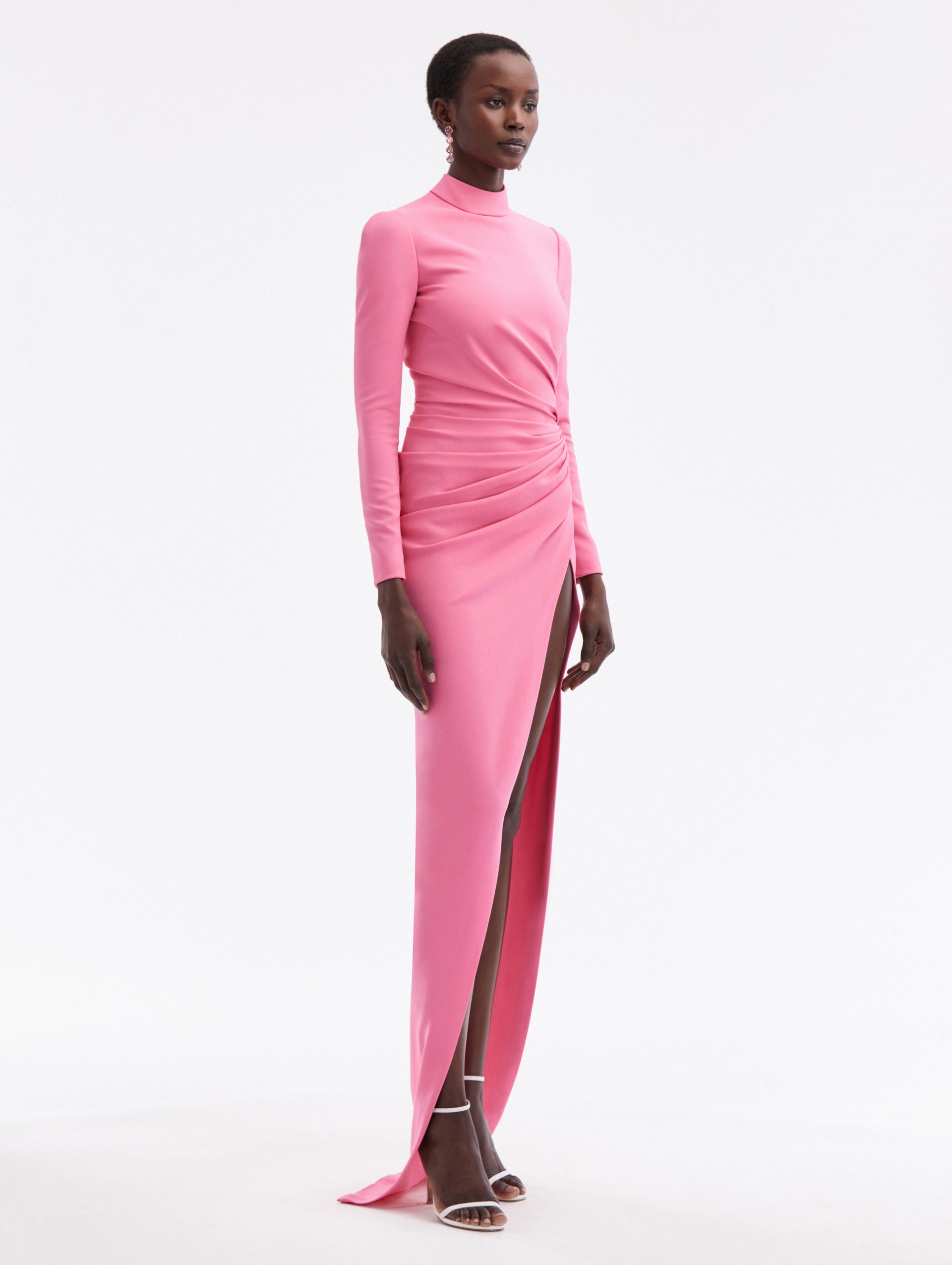 DRAPED FRONT CADY GOWN - 3