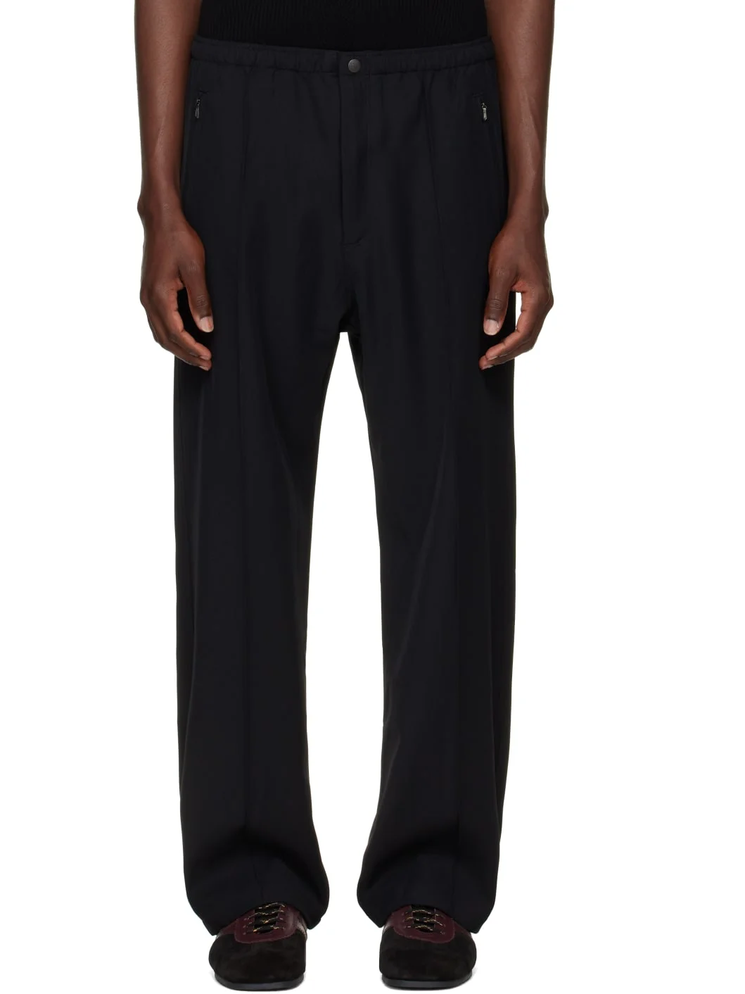 Black Cavalry Twill Warm Up Trousers - 1