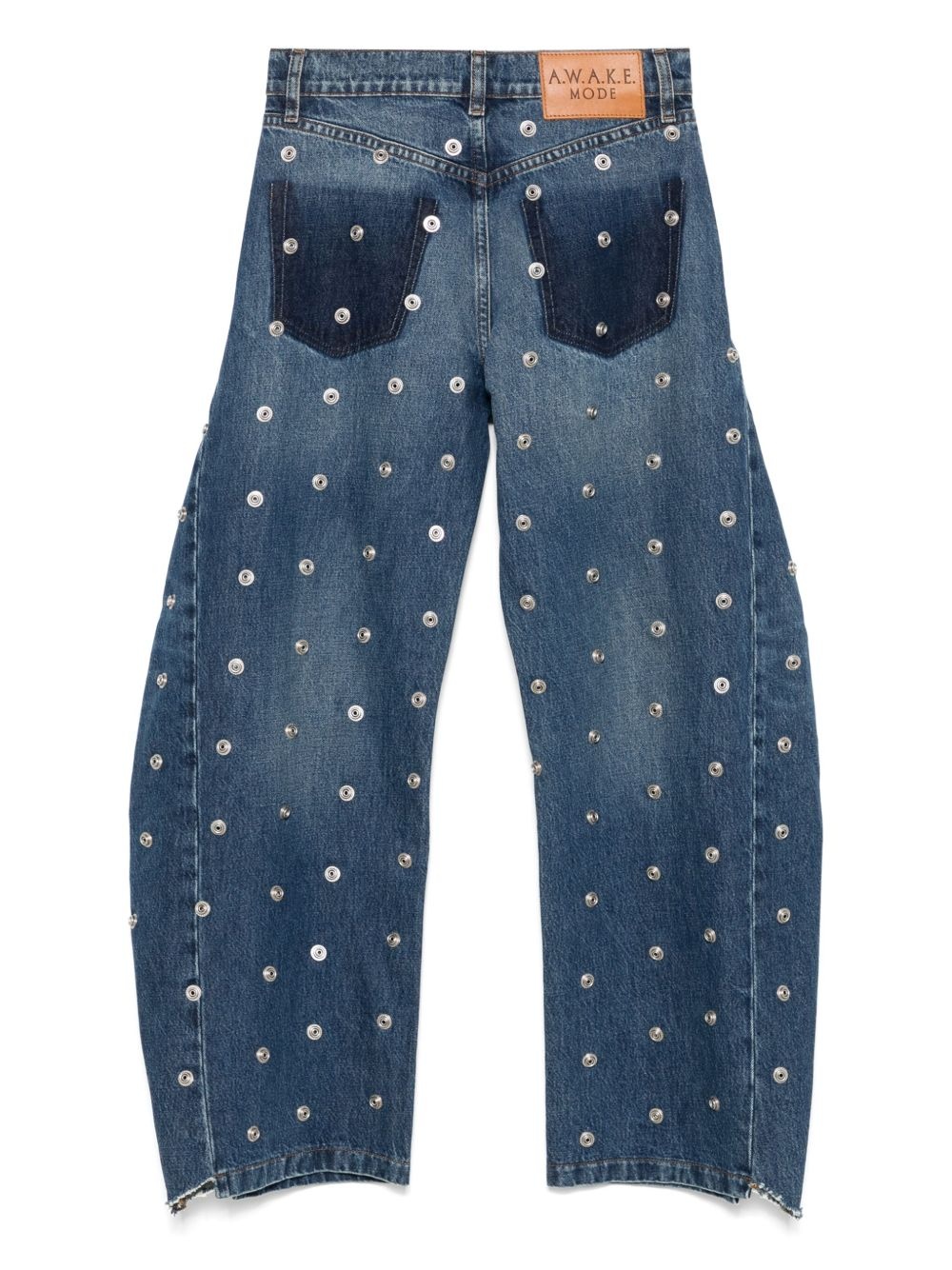 studded wide-leg jeans - 2