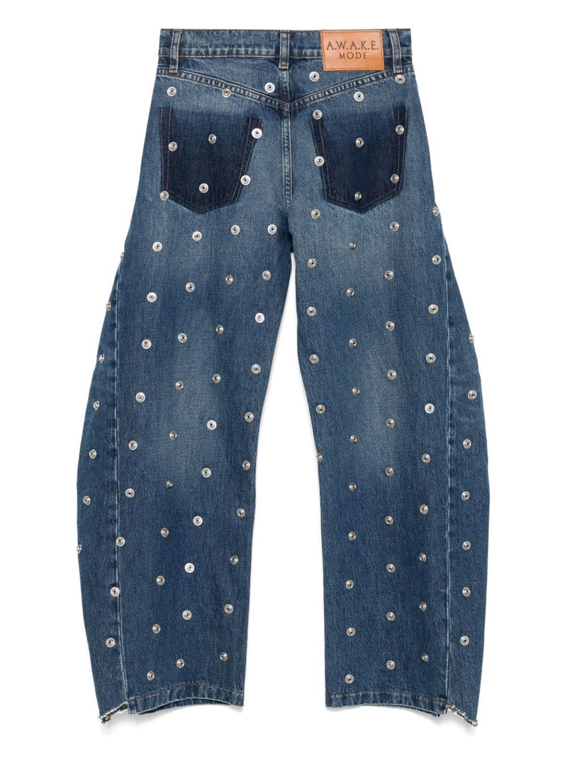 A.W.A.K.E. MODE studded wide-leg jeans outlook