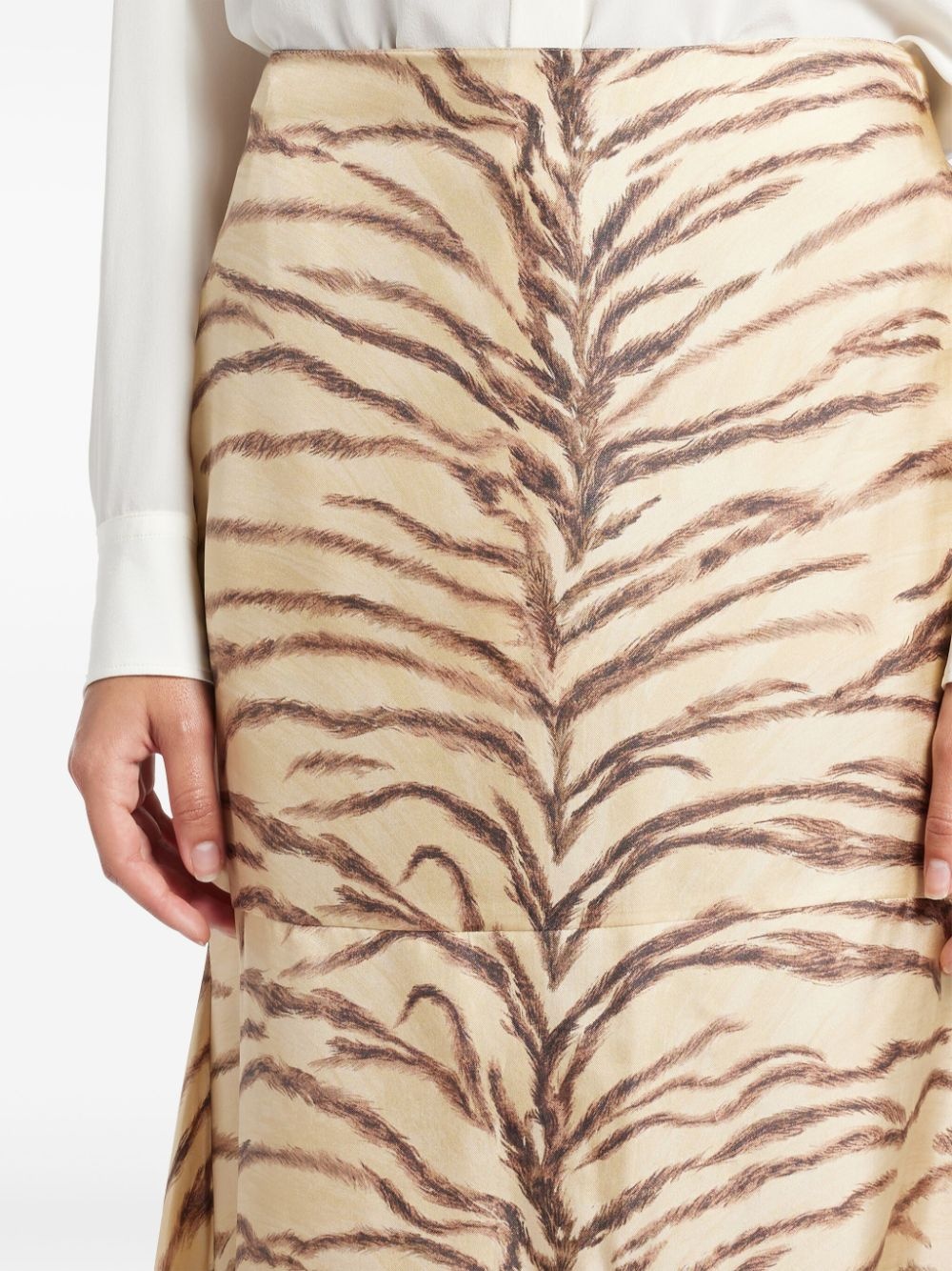 tiger-print midi skirt - 5