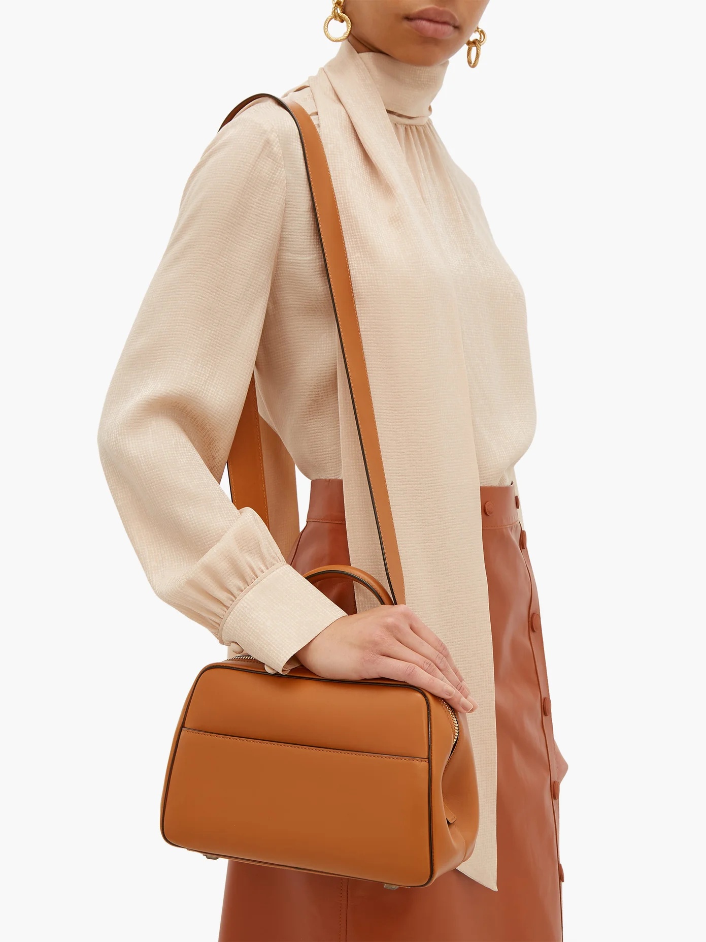 Serie S medium smooth-leather shoulder bag - 2