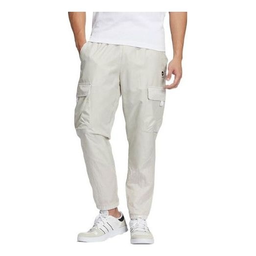 Men's adidas neo Solid Color Multiple Pockets Woven Bundle Feet Sports Pants/Trousers/Joggers Bauxit - 1