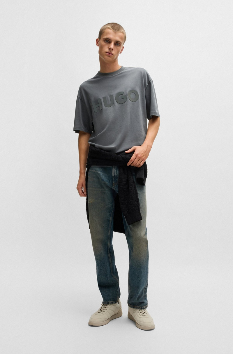 HUGO OVERSIZE-FIT T-SHIRT IN COTTON WITH DECORATIVE REFLECTIVE LOGO outlook