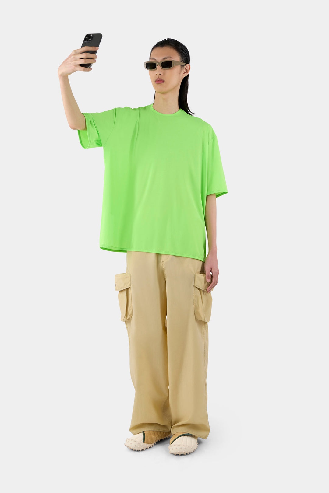 STRETCH OVER T-SHIRT / fluo green - 3