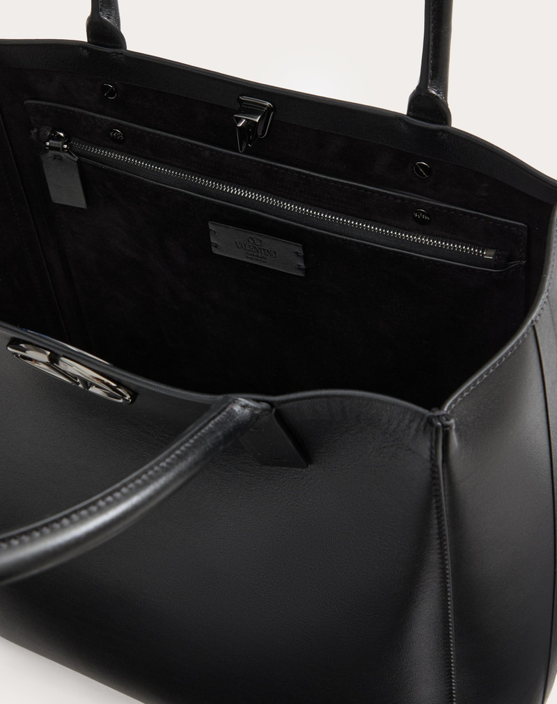 Valentino MEDIUM VLOGO LOCKER LEATHER SHOPPING BAG outlook