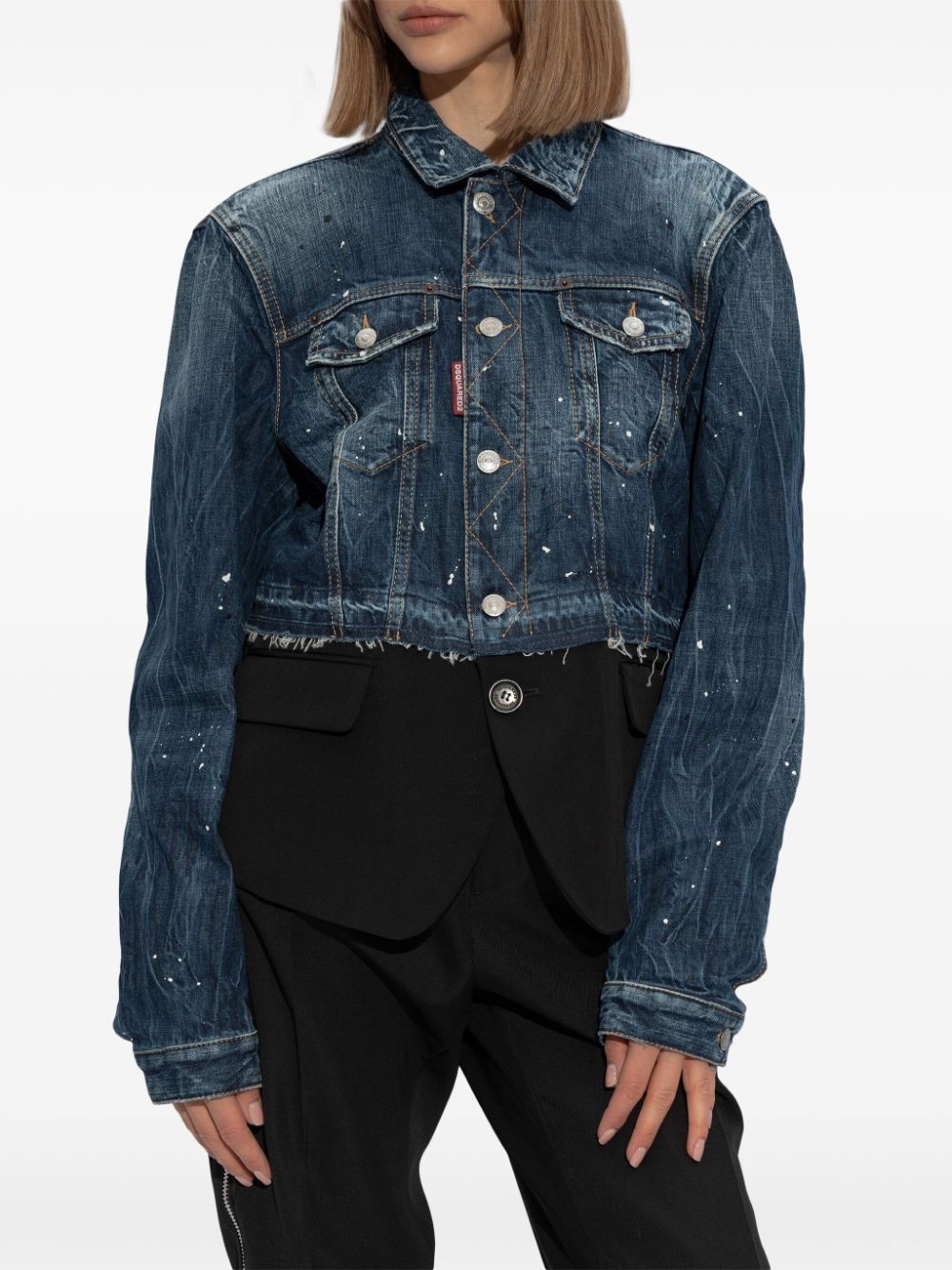 logo-patch cotton jacket - 3