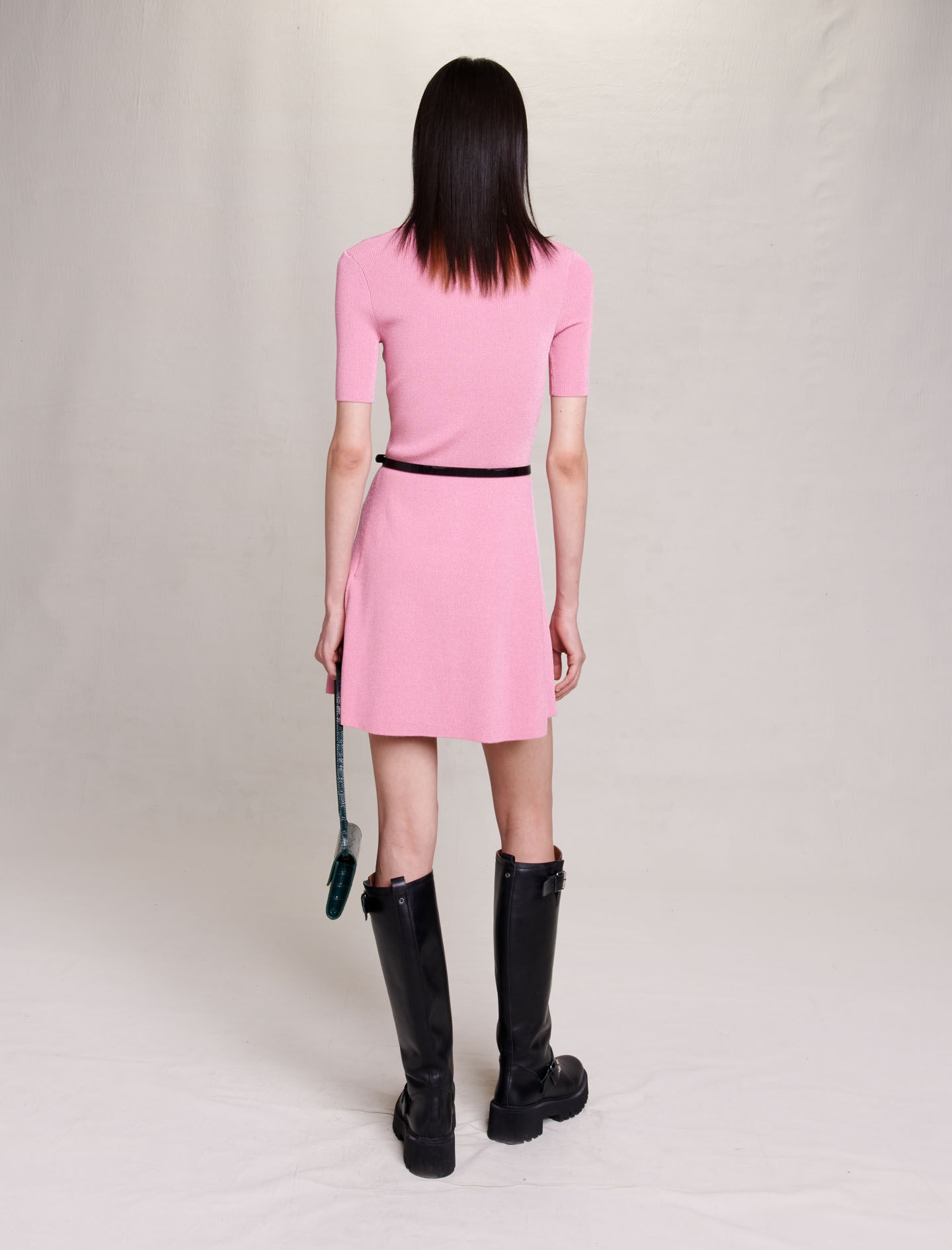 Sparkly ribbed knit dress - 5