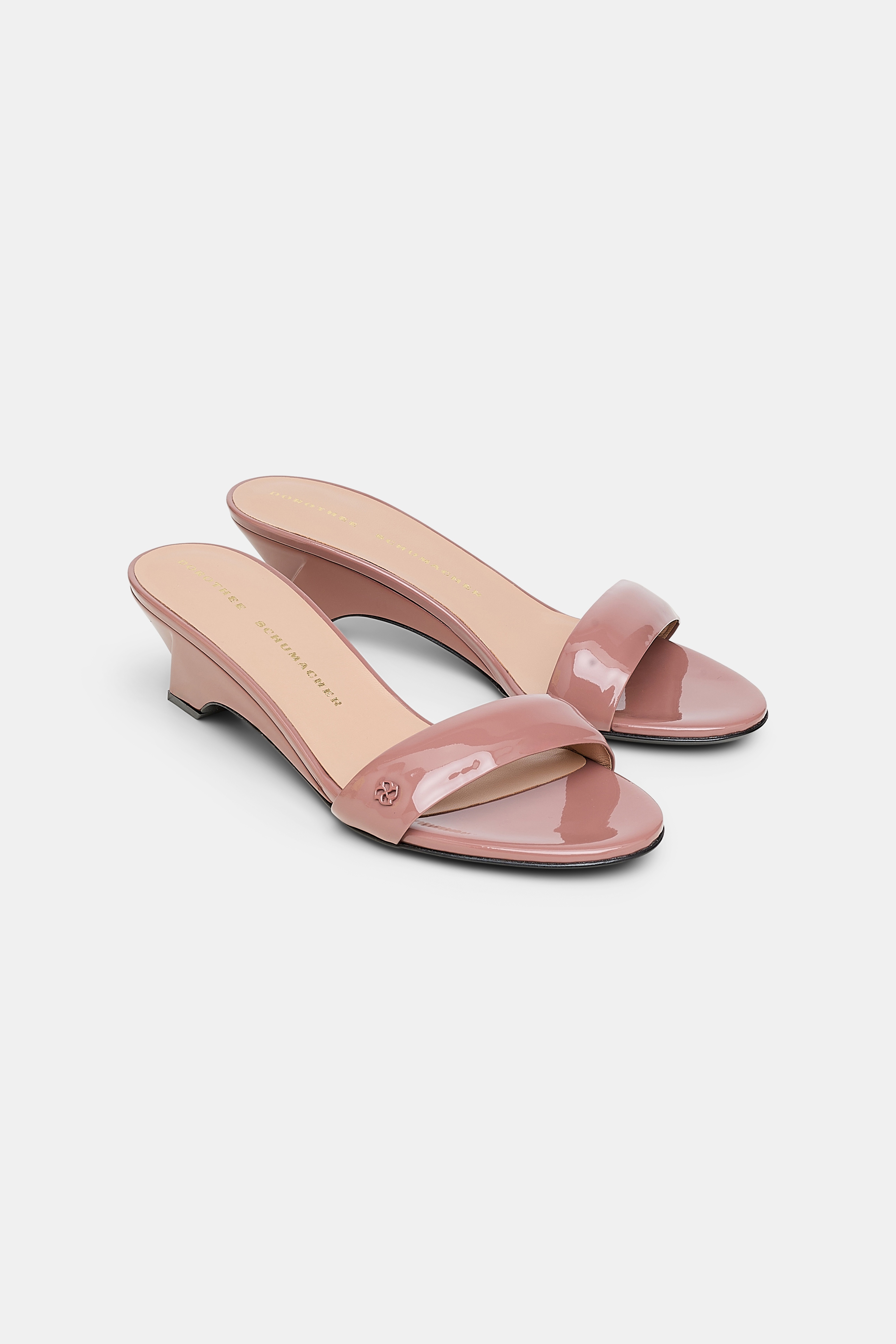 GLOSSY SHINE wedge mule - 6