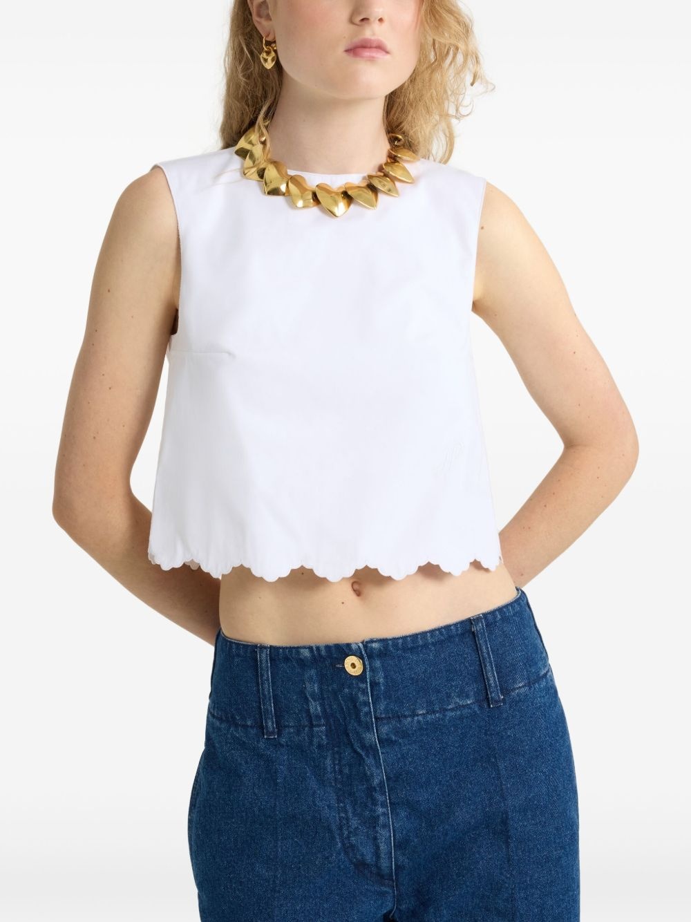 poplin crop top - 4