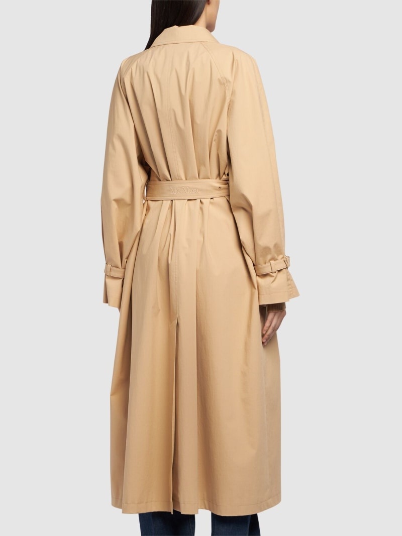 Memo cotton gabardine long trench coat - 3