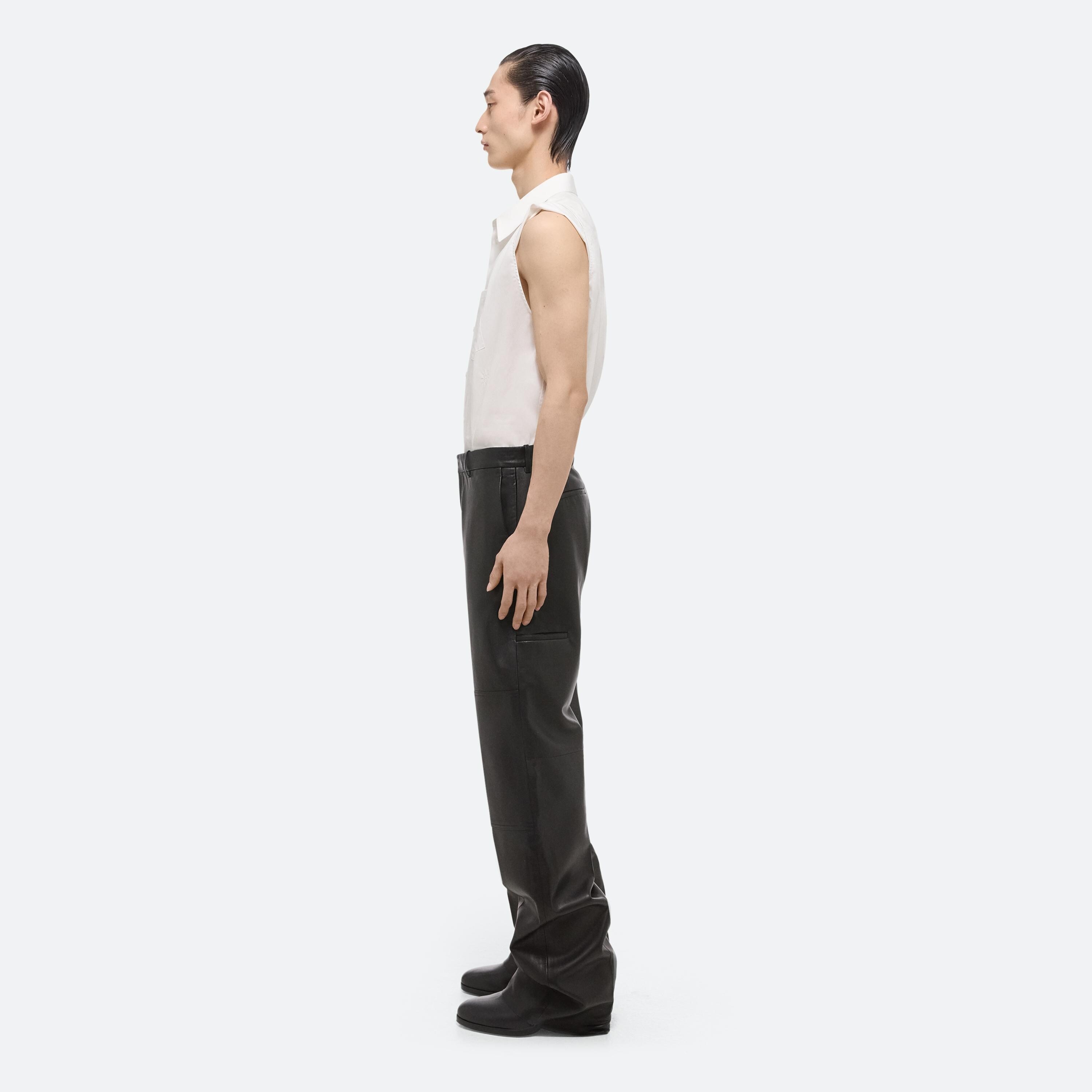 LEATHER CARPENTER PANTS - 4