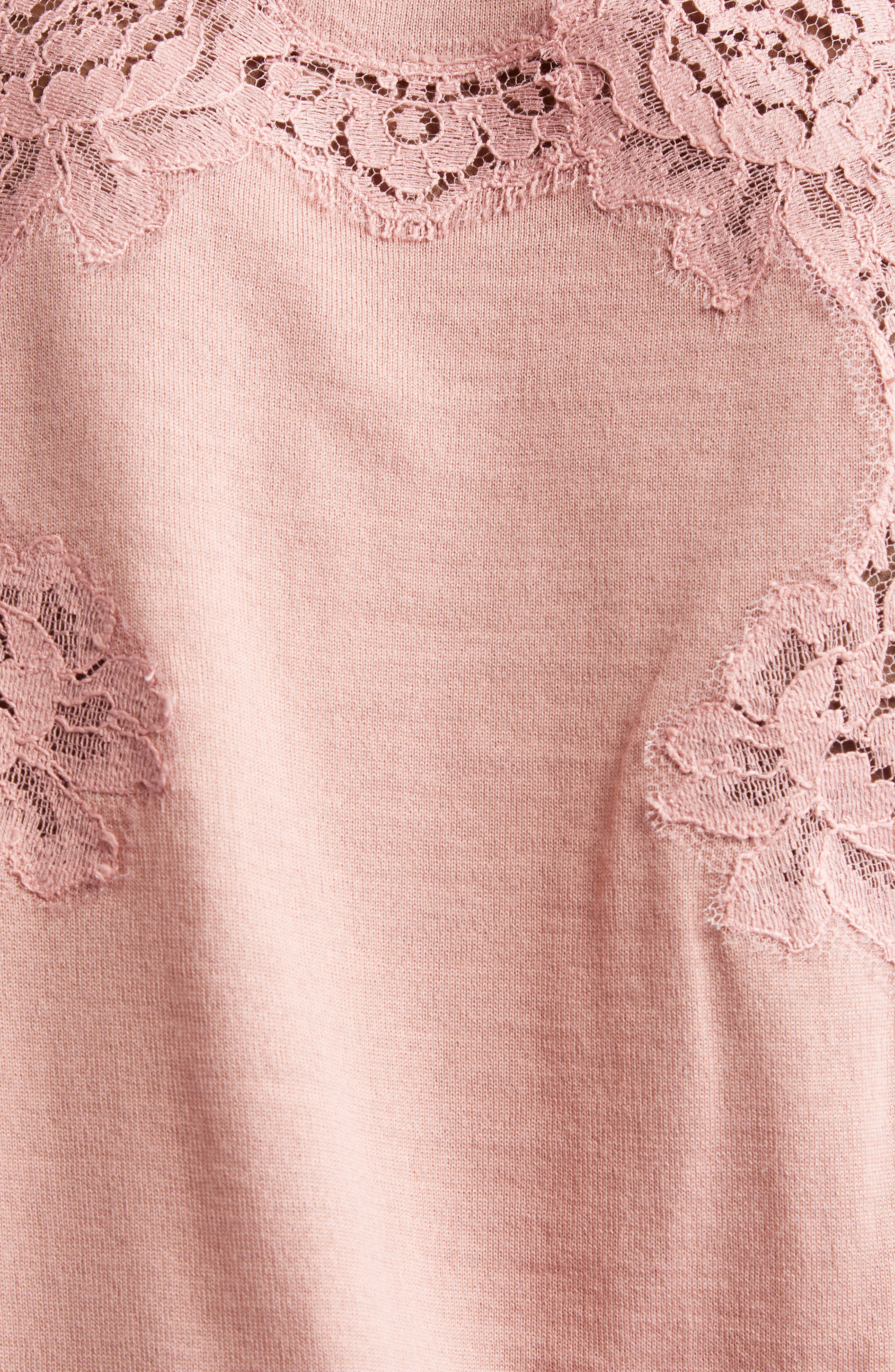 Dolce&Gabbana Lace Trim Sweater Tank in Rosa Polvere Scuro at Nordstrom - 6