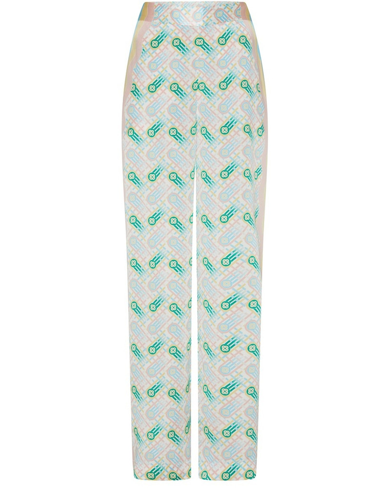 Printed straight leg Trousers 1