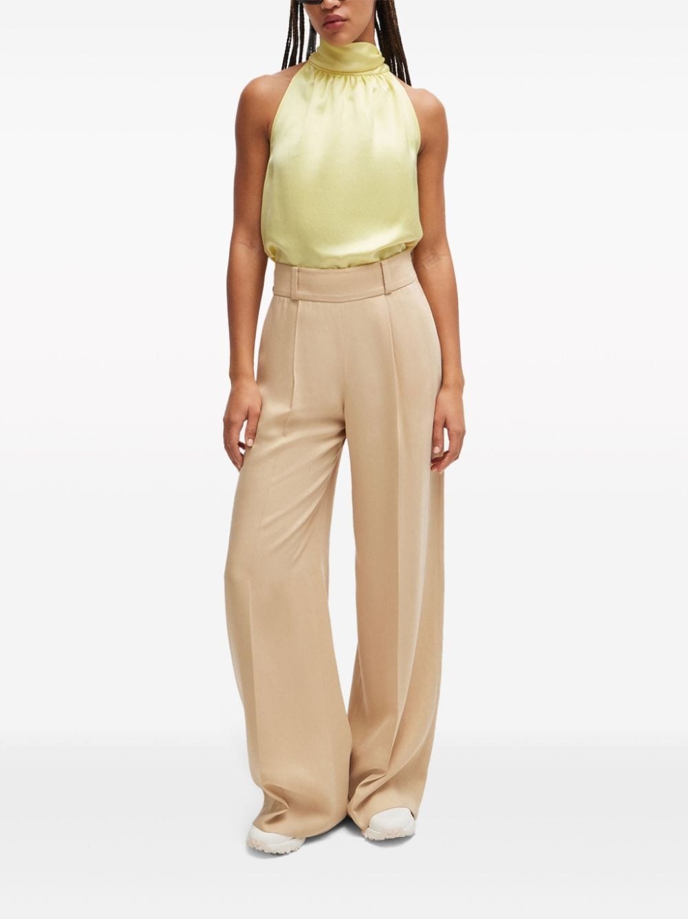 halterneck satin blouse - 2