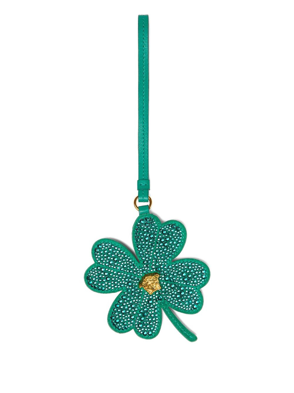 crystal-embellished clover keyring - 2