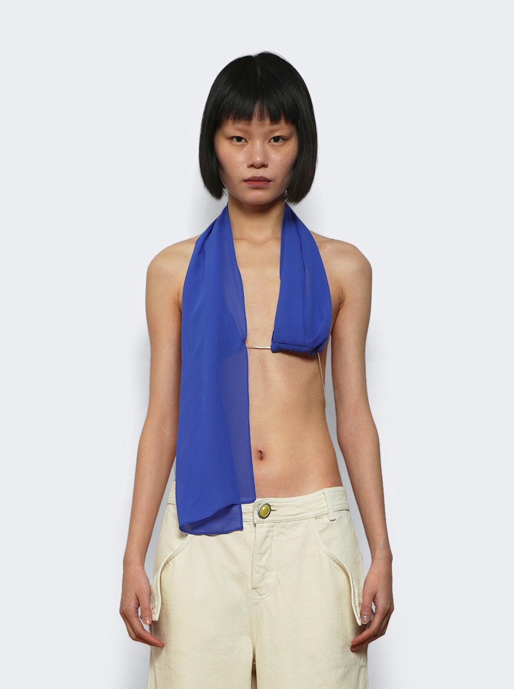 Scarf Chain Bra Top Yves Blue - 2