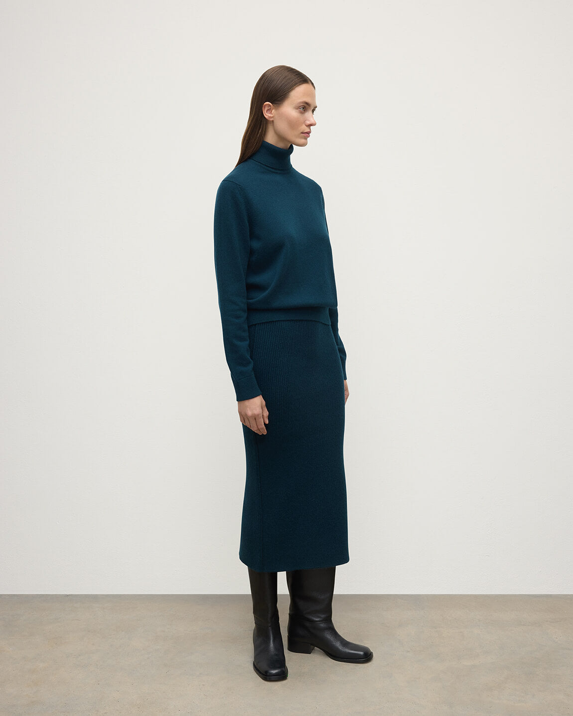 Cashmere Green Midi Skirt - 3