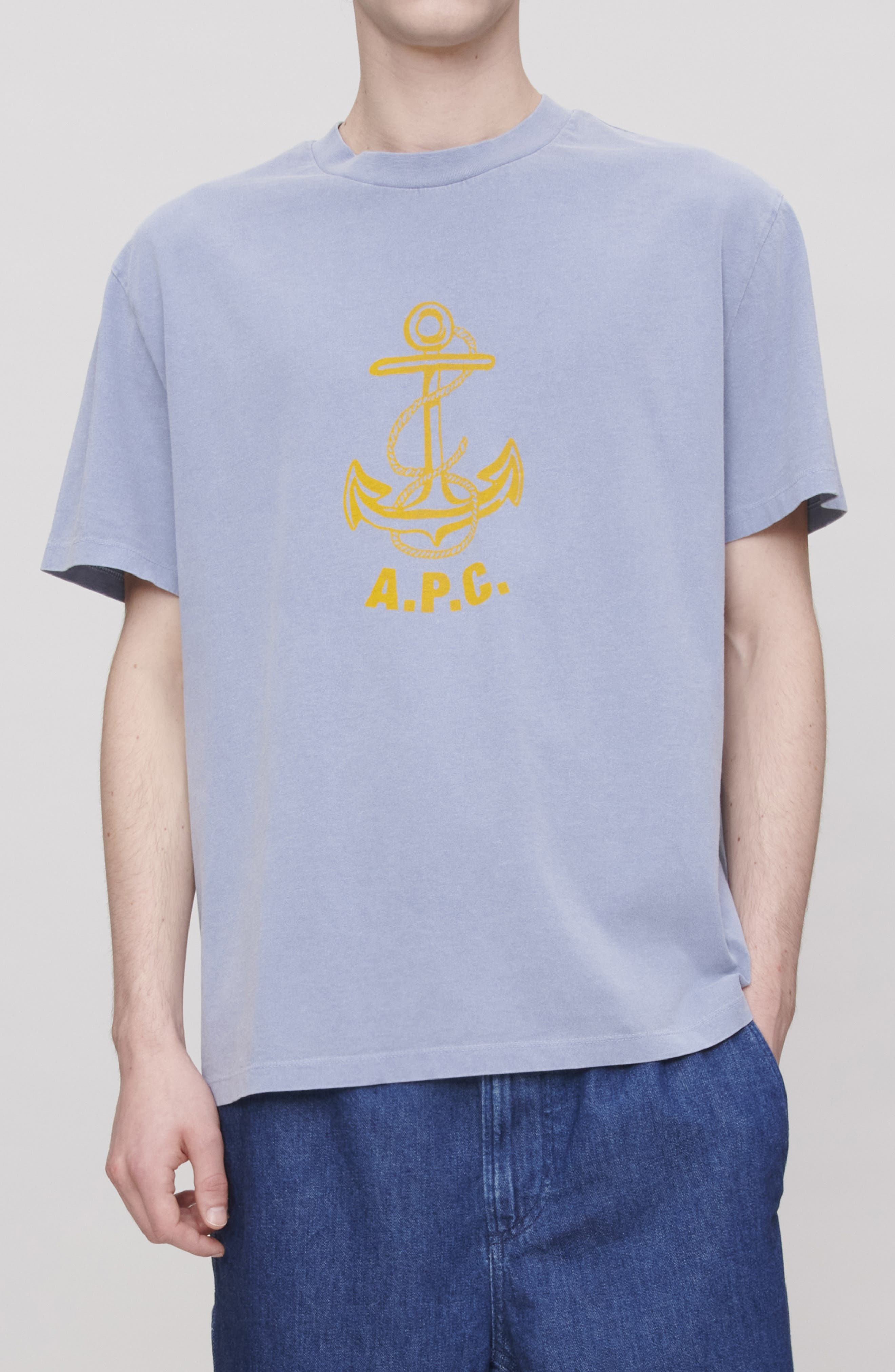 A.P.C. Davy Graphic T-Shirt in Iac Blue Grey at Nordstrom - 3