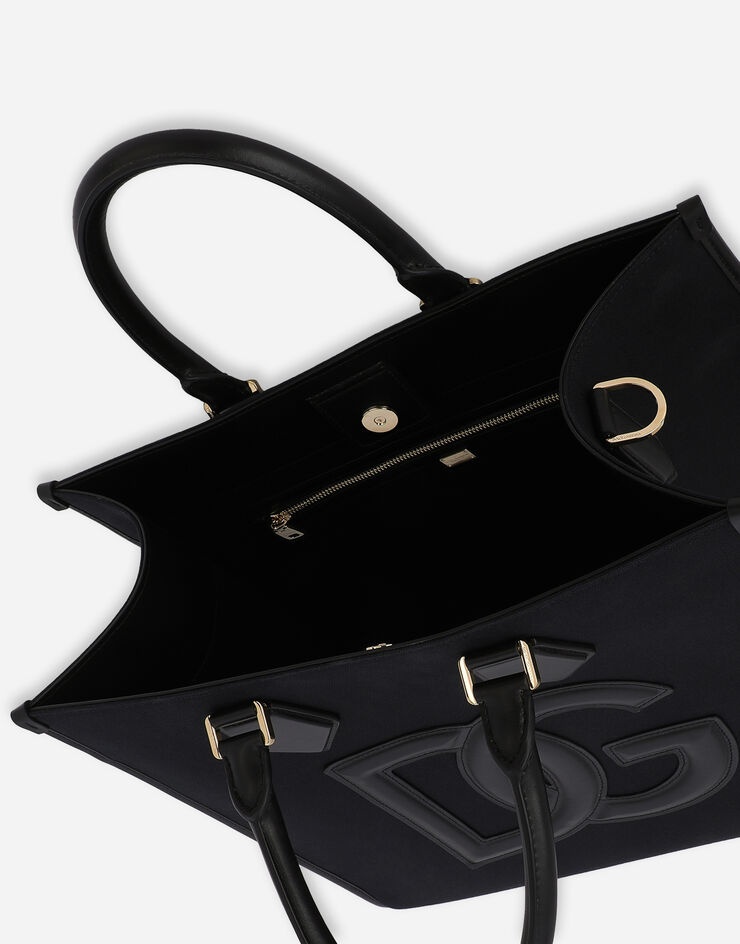 Canvas shopper with calfskin nappa details - 5