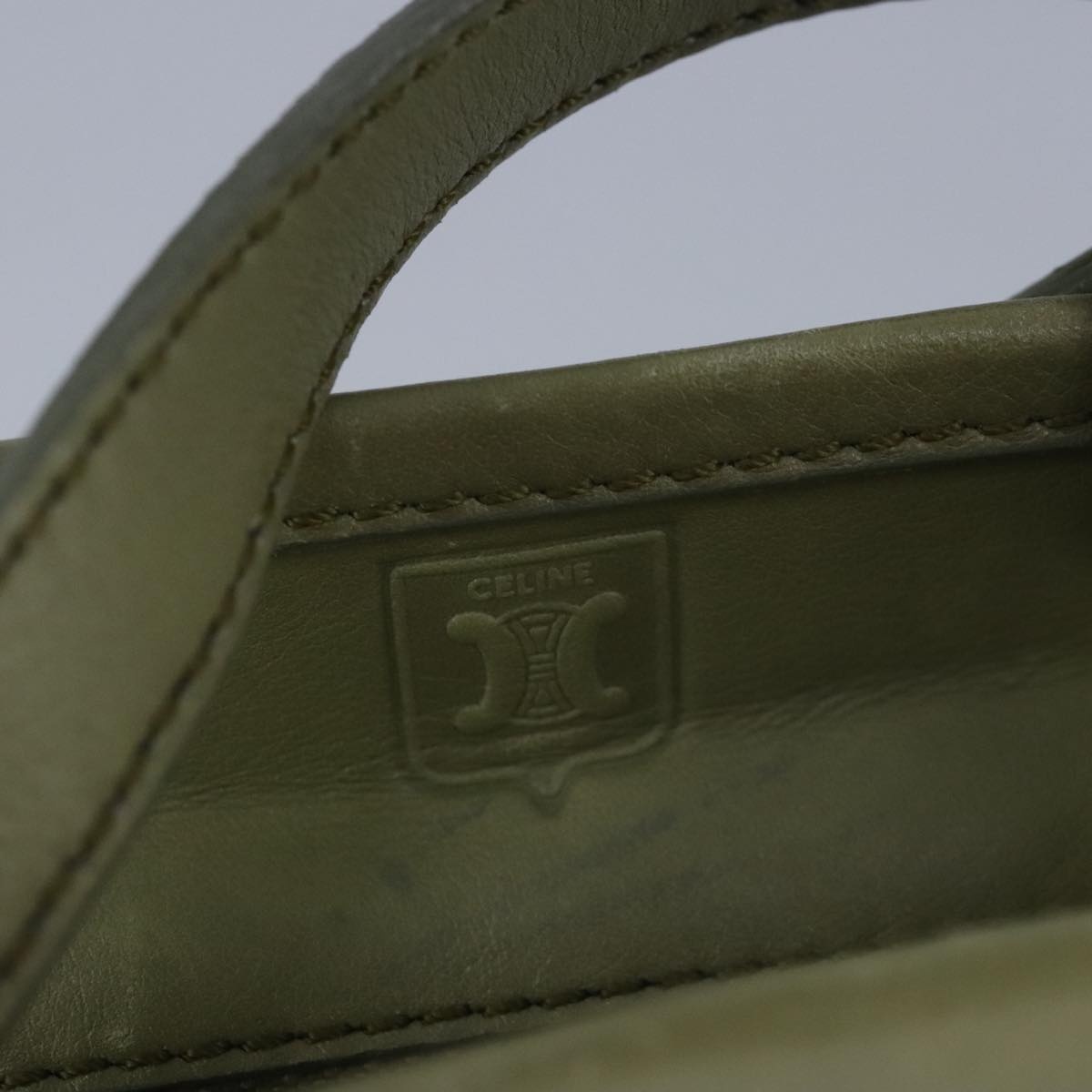 CELINE Hand Bag Leather Khaki - 14