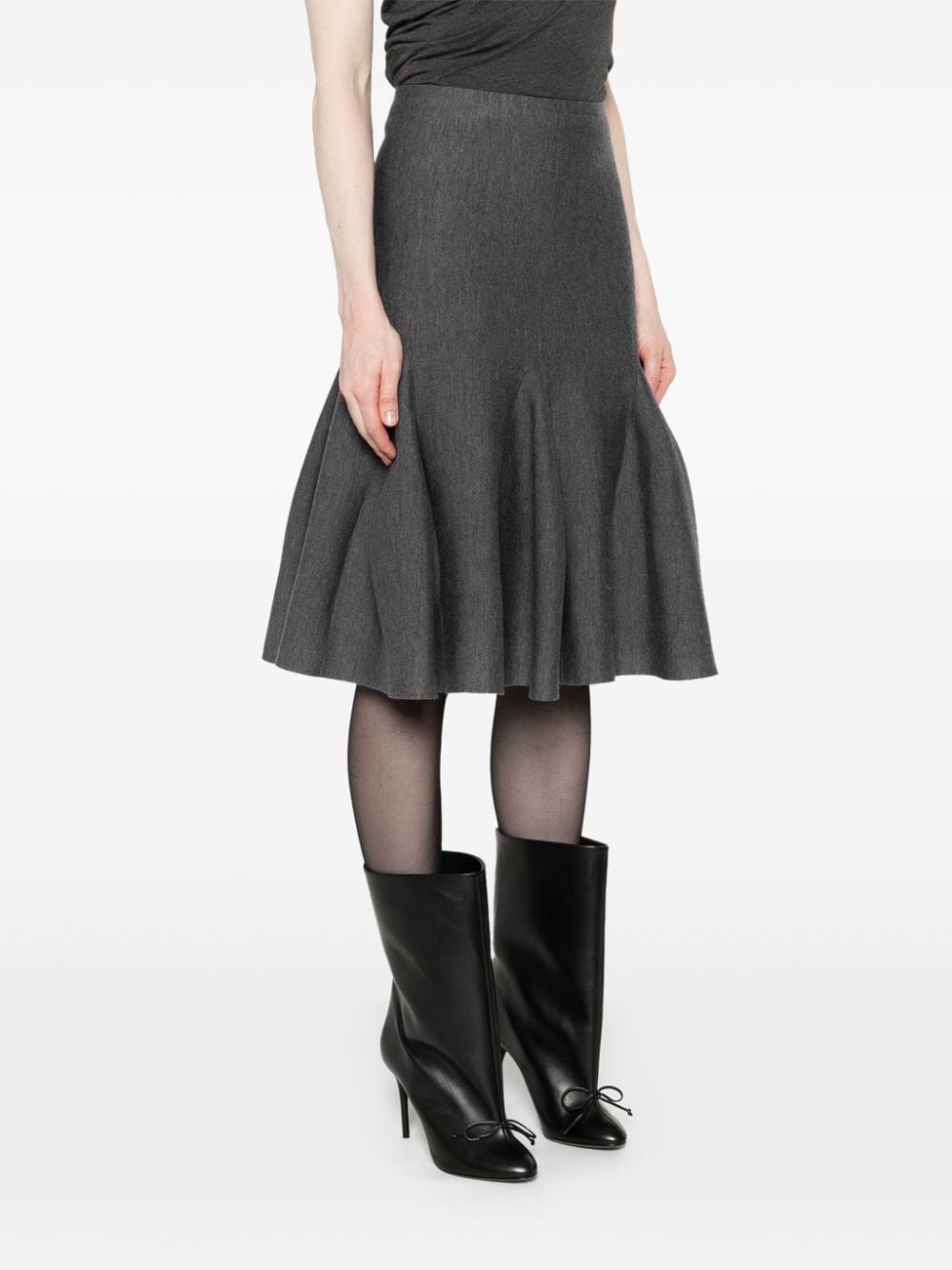 mélange-effect midi skirt - 3