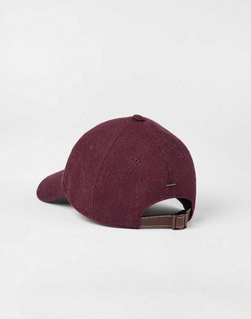 Brunello Cucinelli Virgin wool flannel baseball cap with embroidery outlook