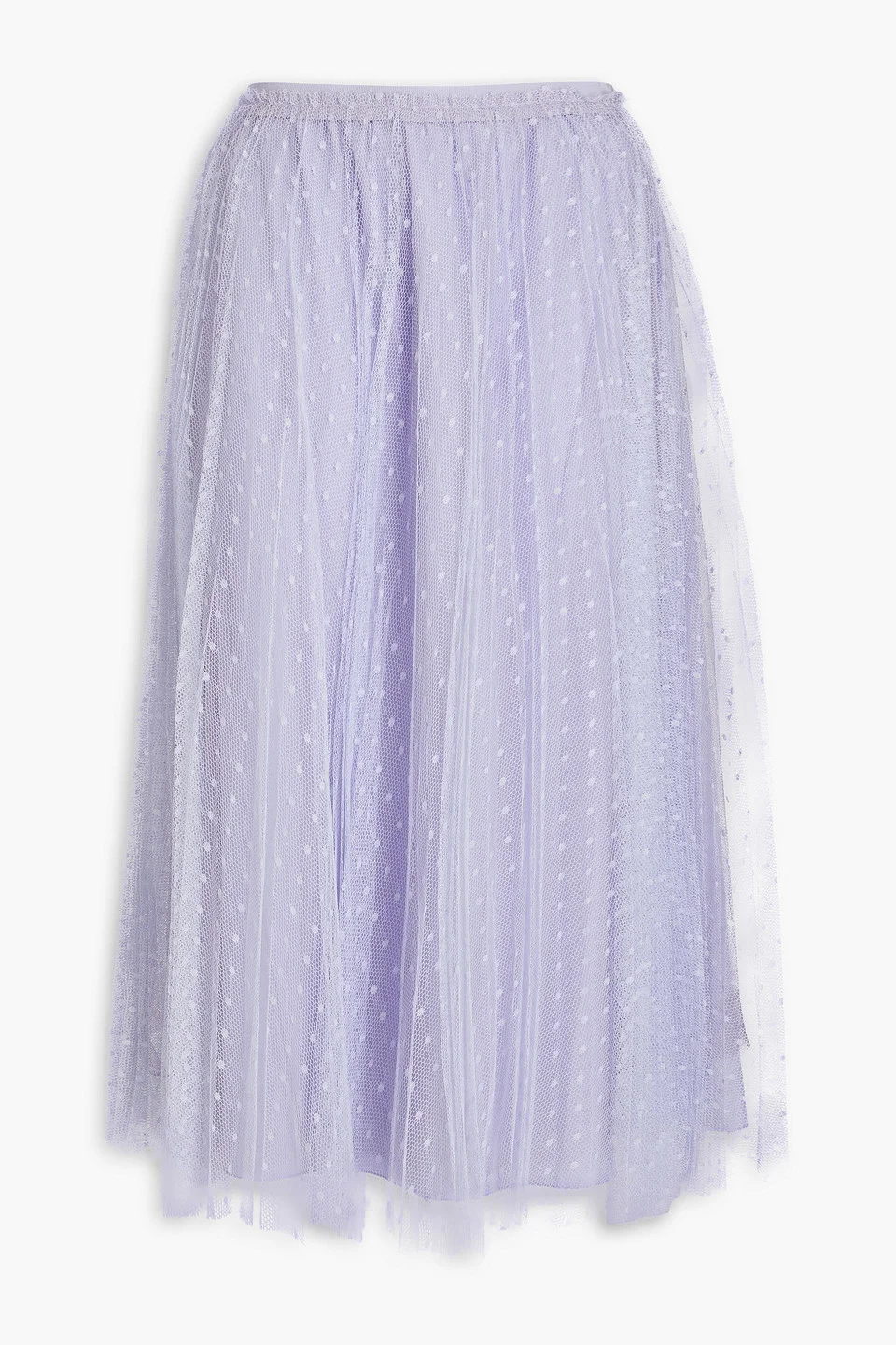 Pleated point d'esprit midi skirt - 1