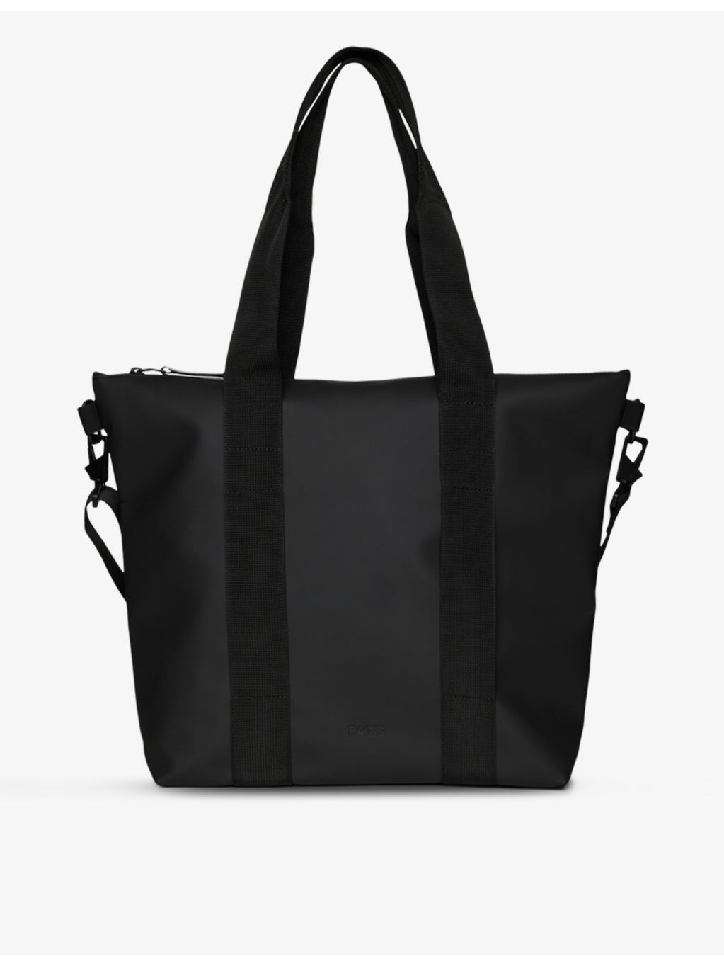 Brand-tab coated-shell tote bag - 1
