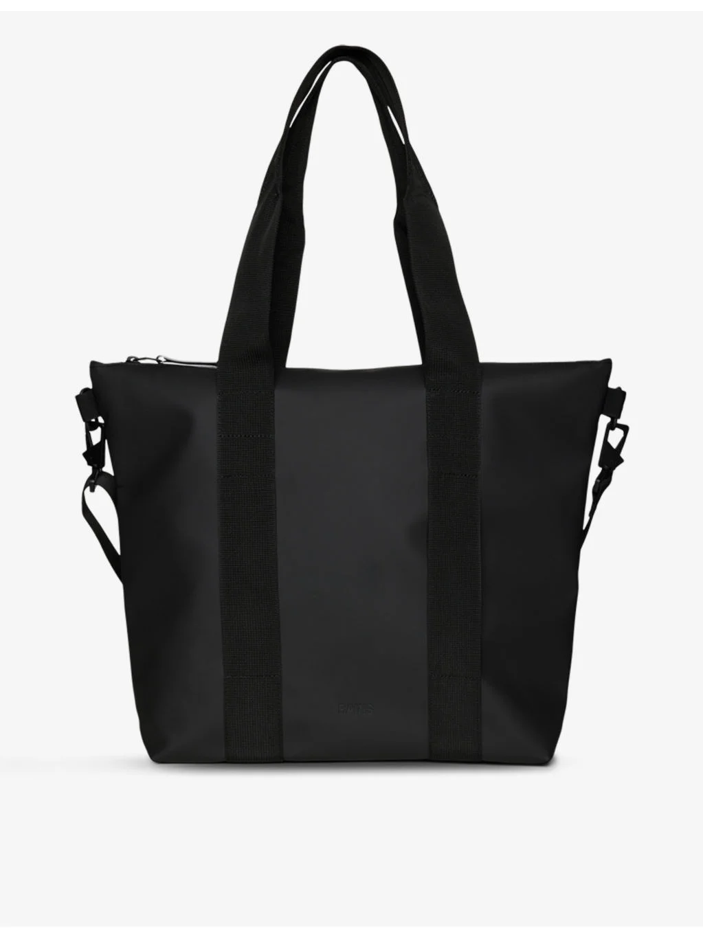 Brand-tab coated-shell tote bag - 1