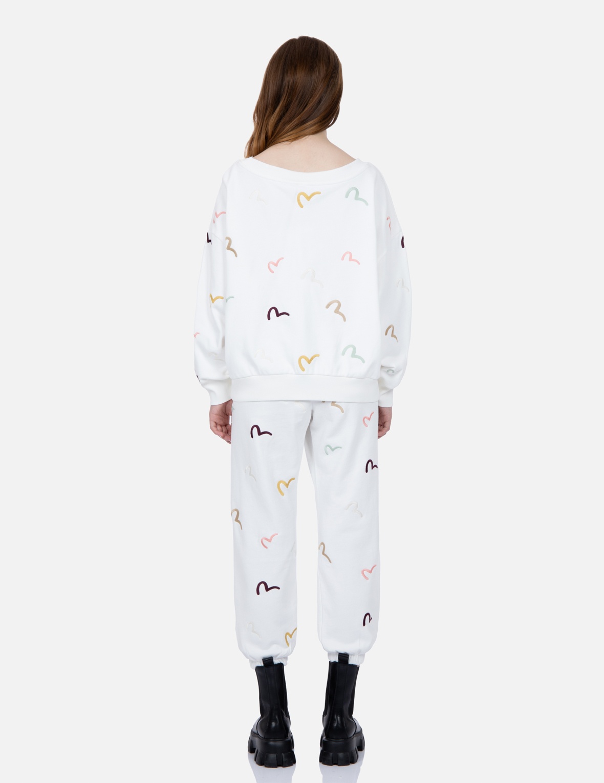 ALLOVER MULTI-COLOR SEAGULL EMBROIDERY SWEATSHIRT - 6