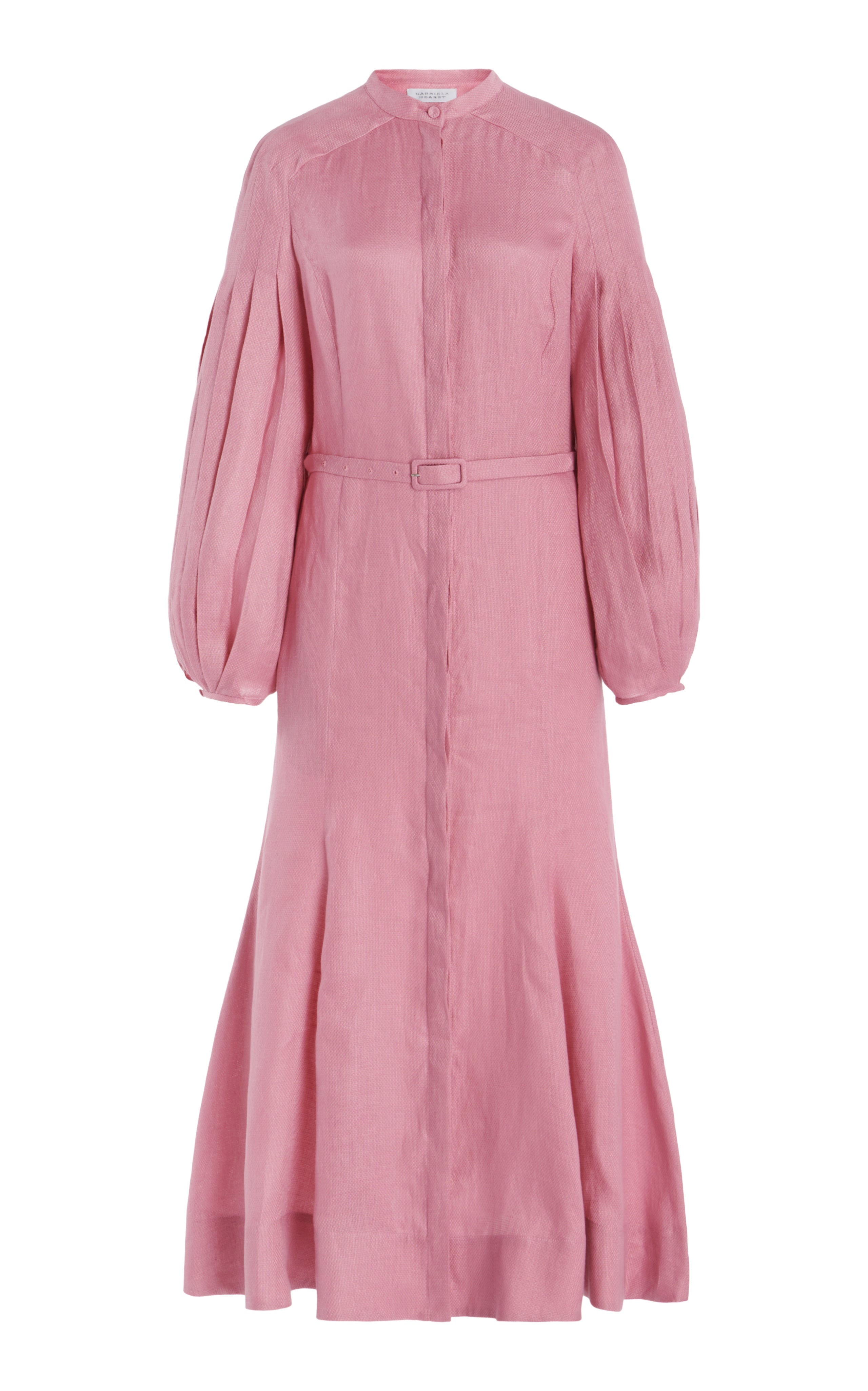 Lydia Dress with Slip in Rose Quartz Linen - 1