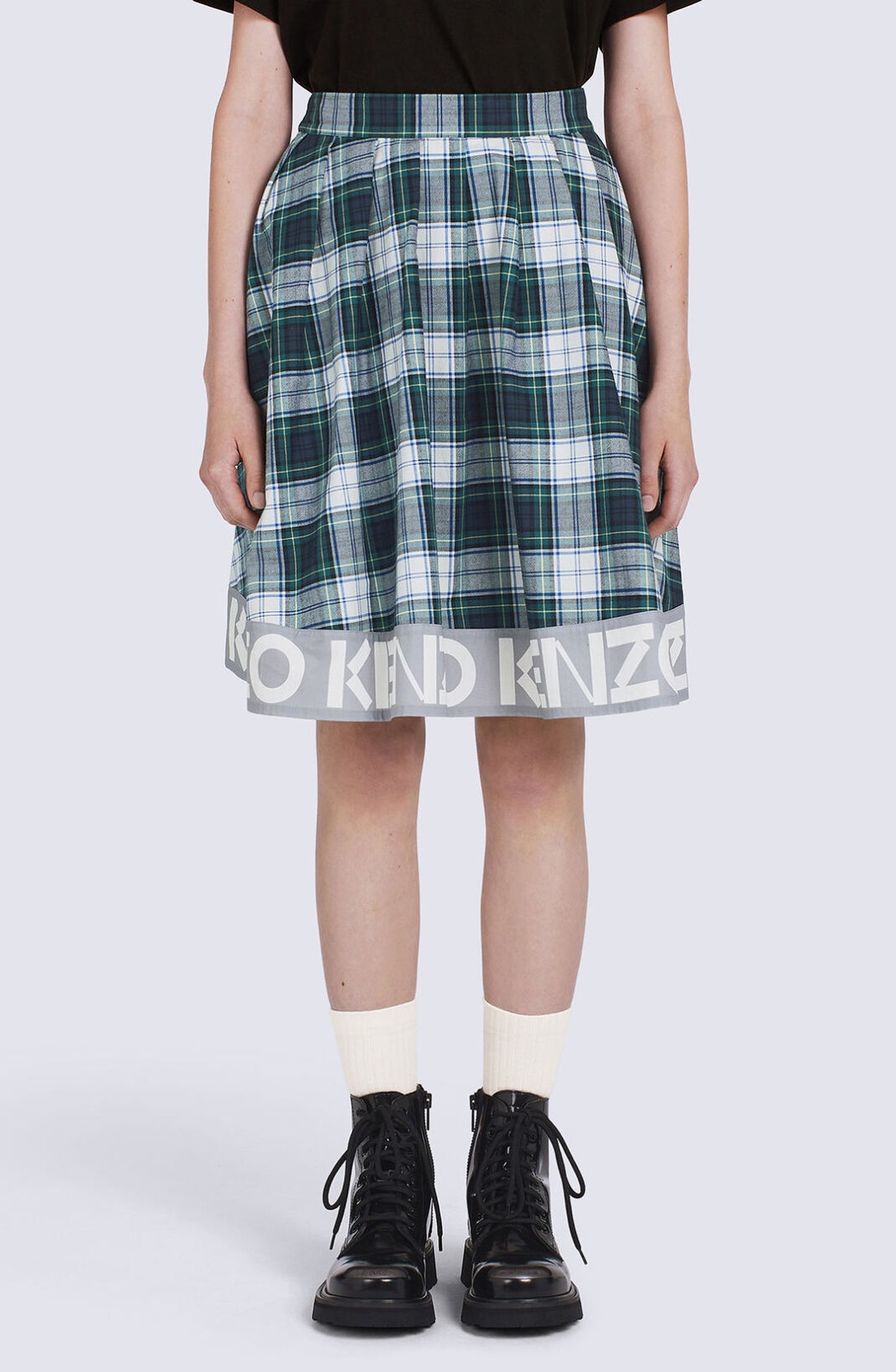 Flared checked skirt - 3