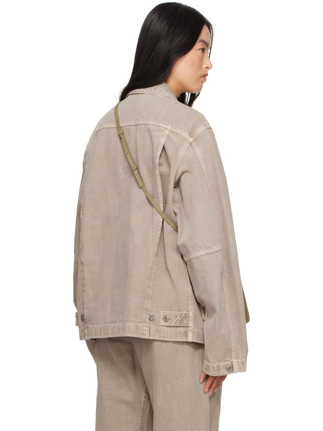 Beige Boxy Denim Jacket - 3