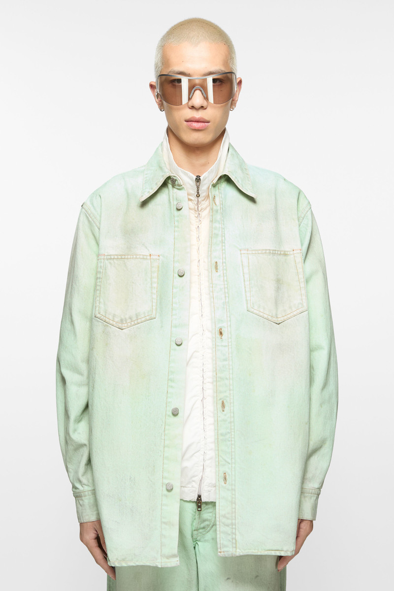 Acne Studios Denim button-up shirt - Relaxed fit - Mint green outlook