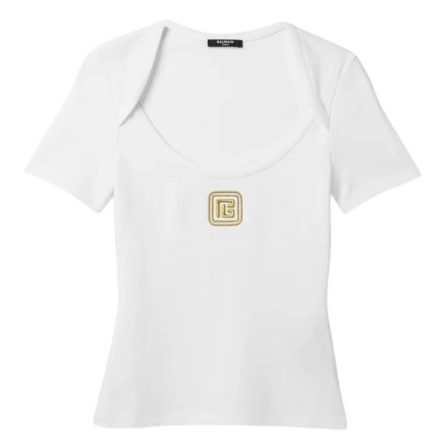 Balmain PB Logo Embroidered T-Shirt - 1