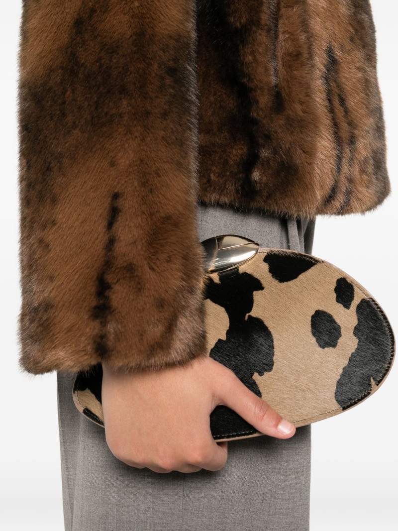 BENEDETTA BRUZZICHES animal-print clutch bag outlook