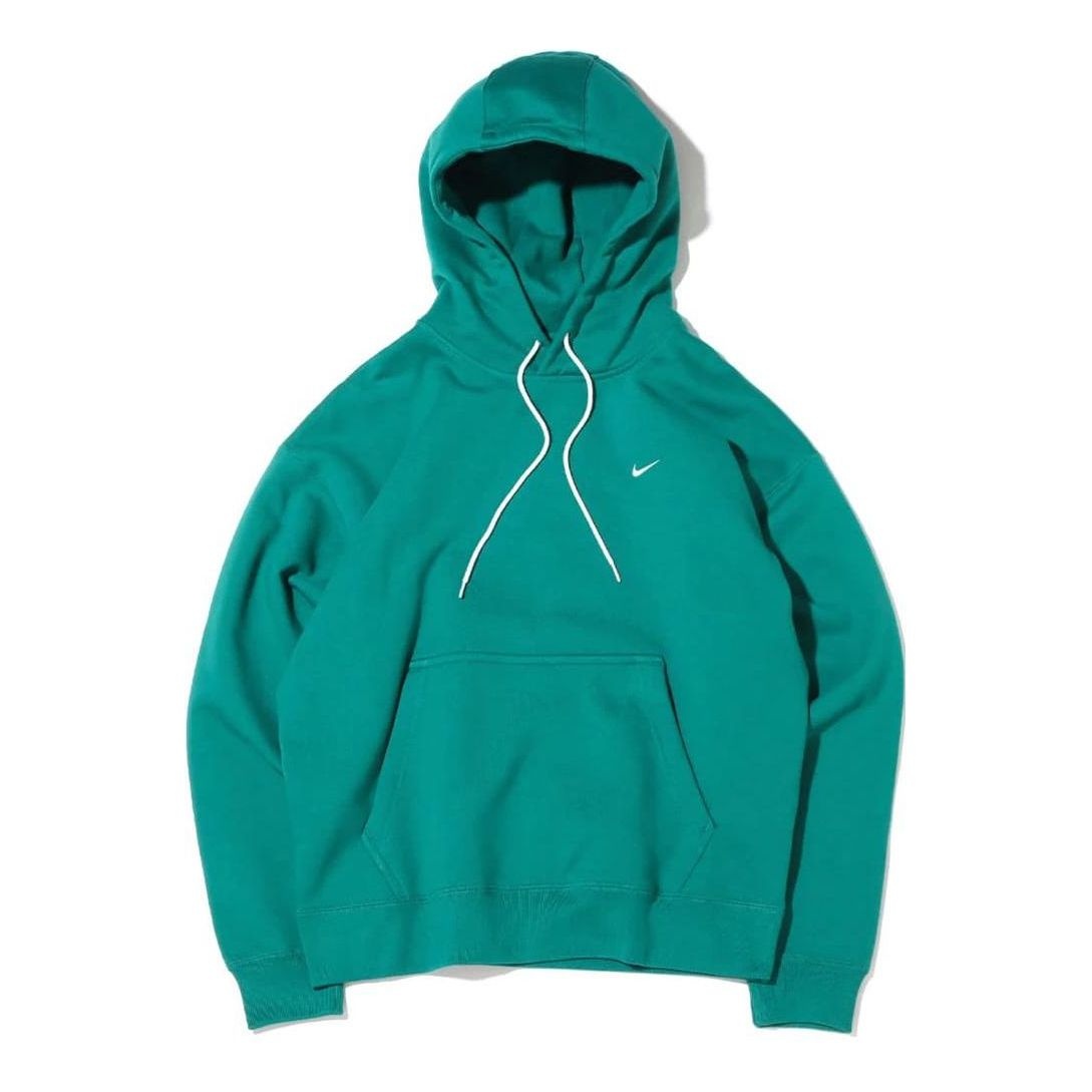 Men's Nike Logo Embroidered Solid Color Fleece Lined Casual Pullover Green DA0316-340 - 1