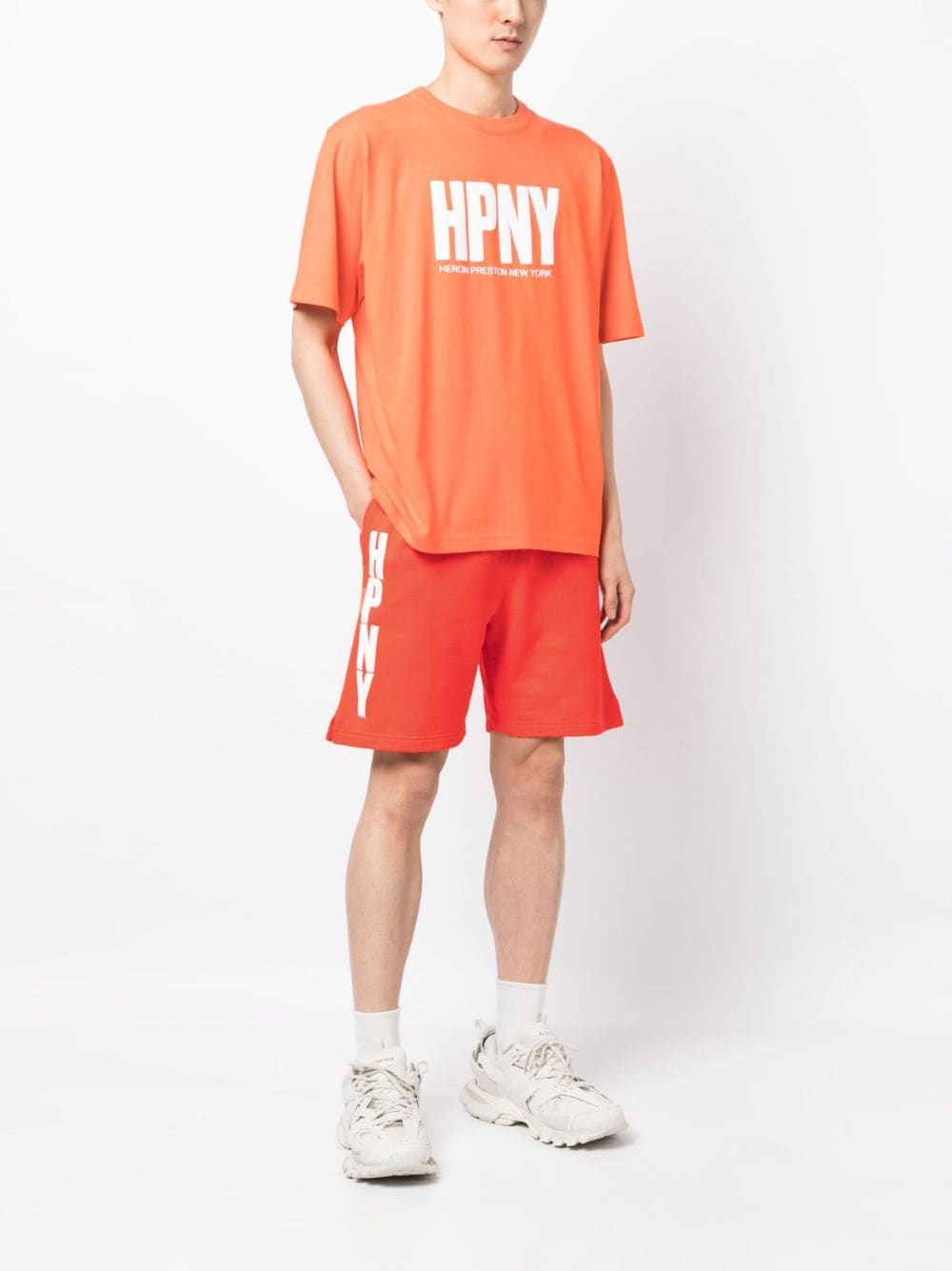 Reg HPNY-print track shorts - 2