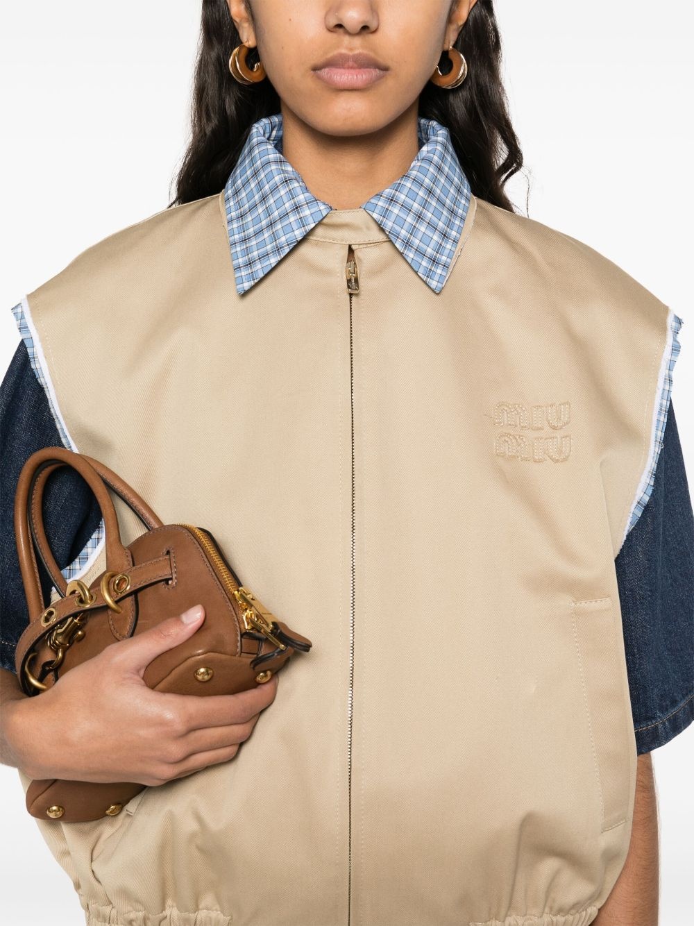 logo-embroidered gilet - 5