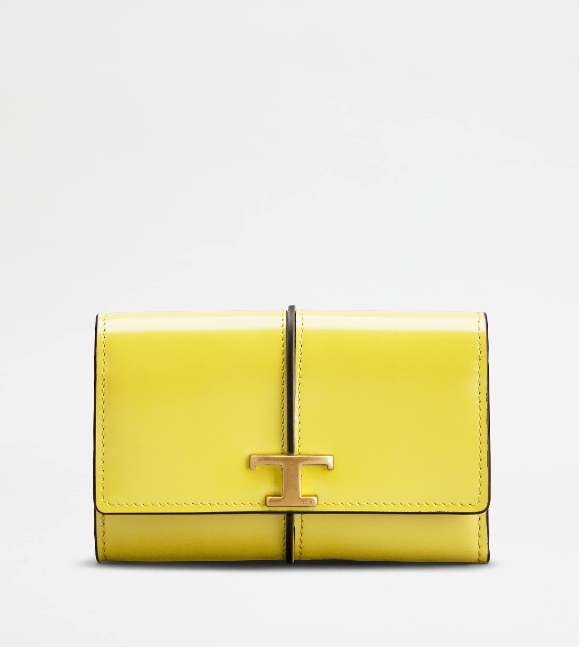 T TIMELESS WALLET IN LEATHER - GOLD - 1