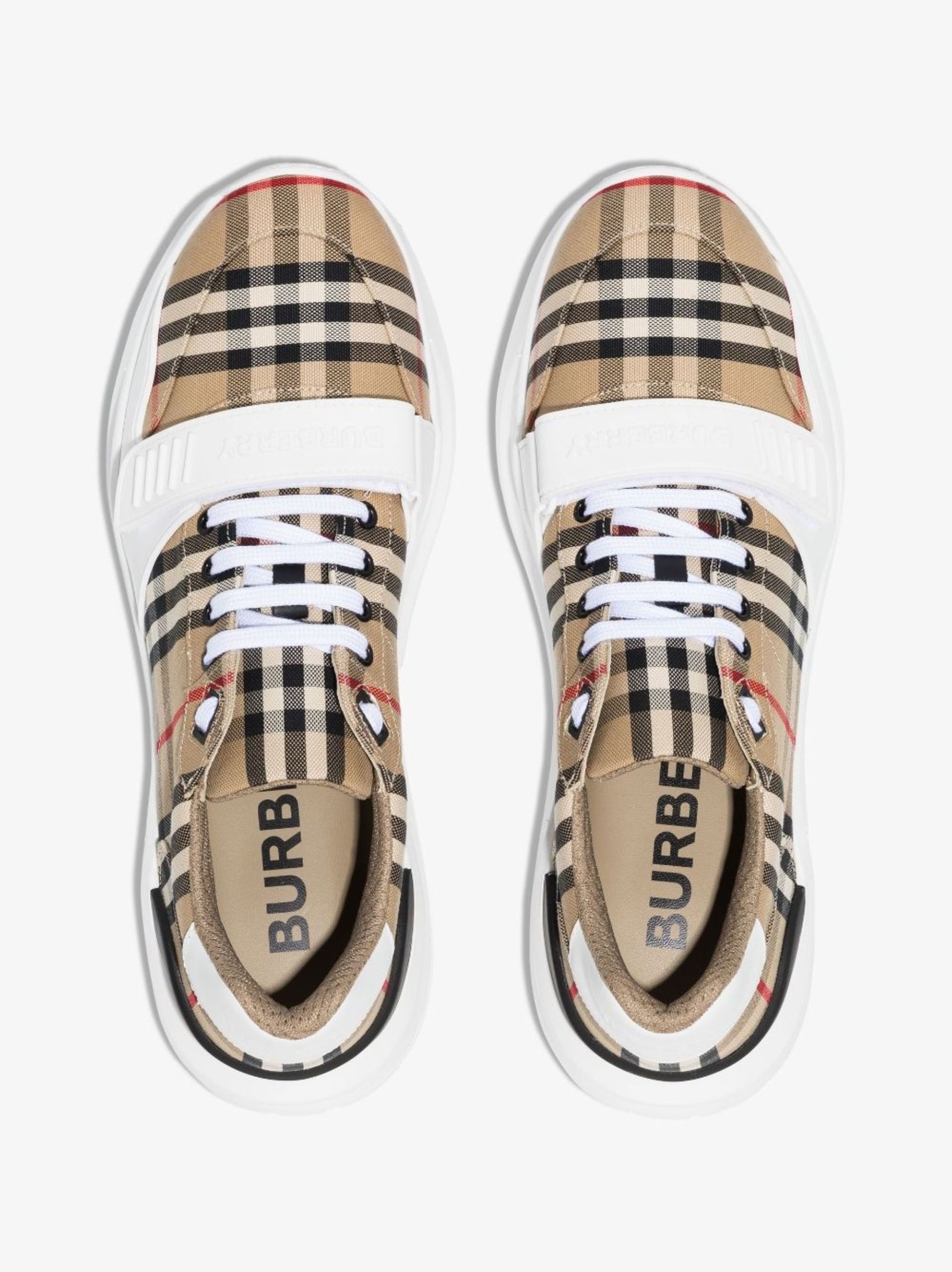 Neutral Vintage Check Low Top Sneakers - 4