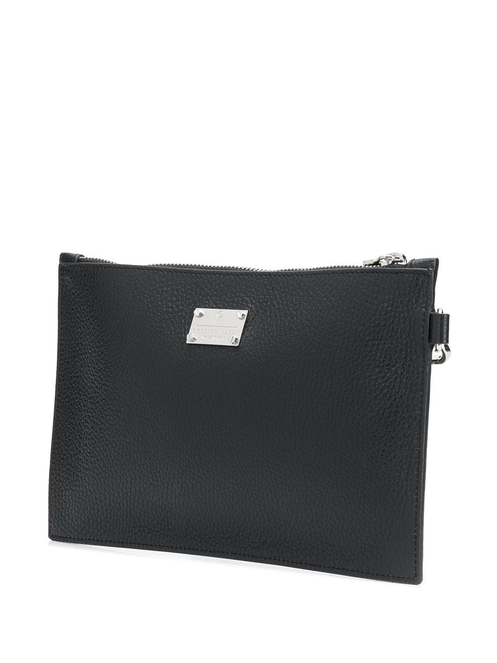 zipped logo plaque clutch - 3