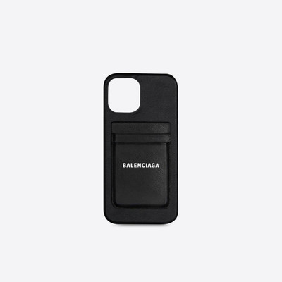 BALENCIAGA Cash Magnet Card Holder in Black outlook