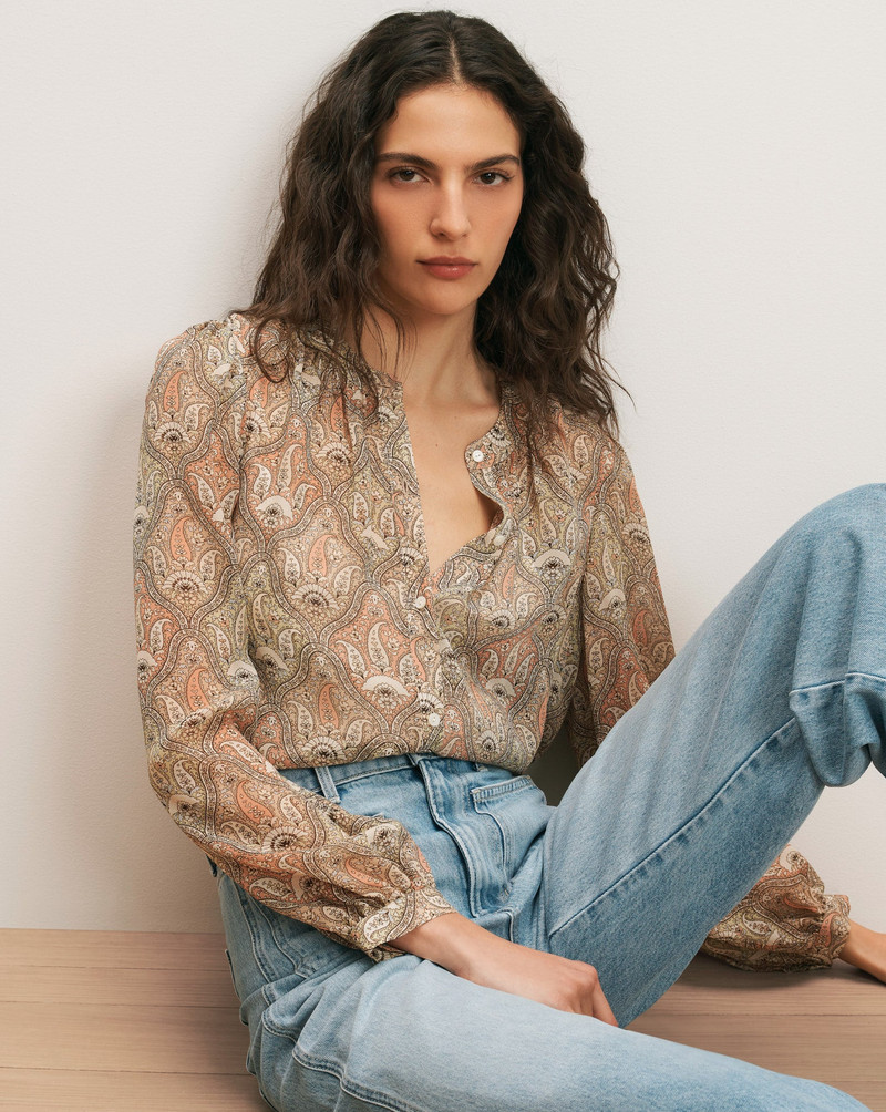 VERONICA BEARD ASHLYNN SILK BLOUSE outlook
