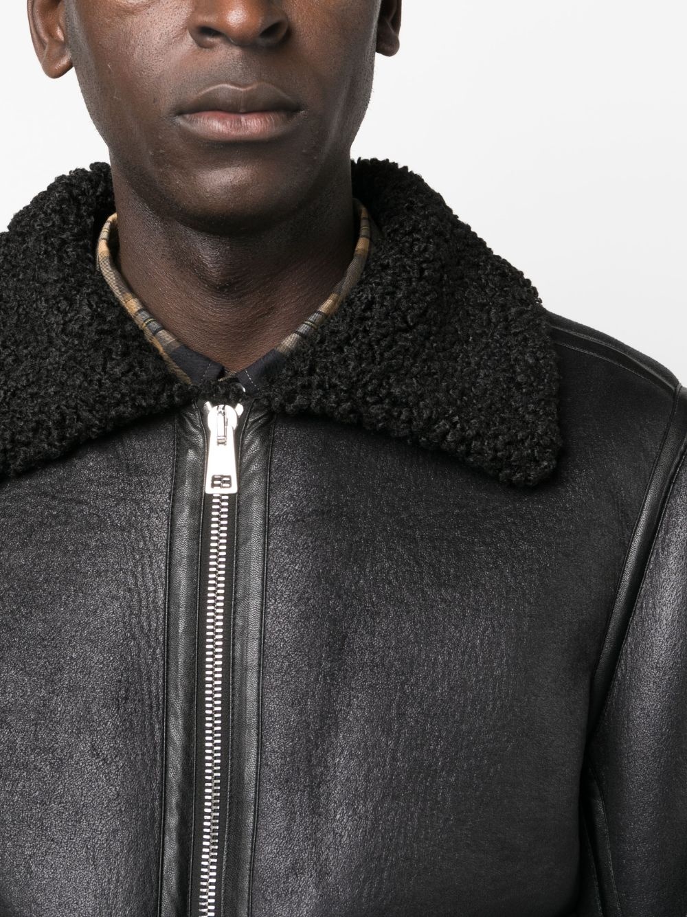 faux-shearling trim bomber jacket - 5